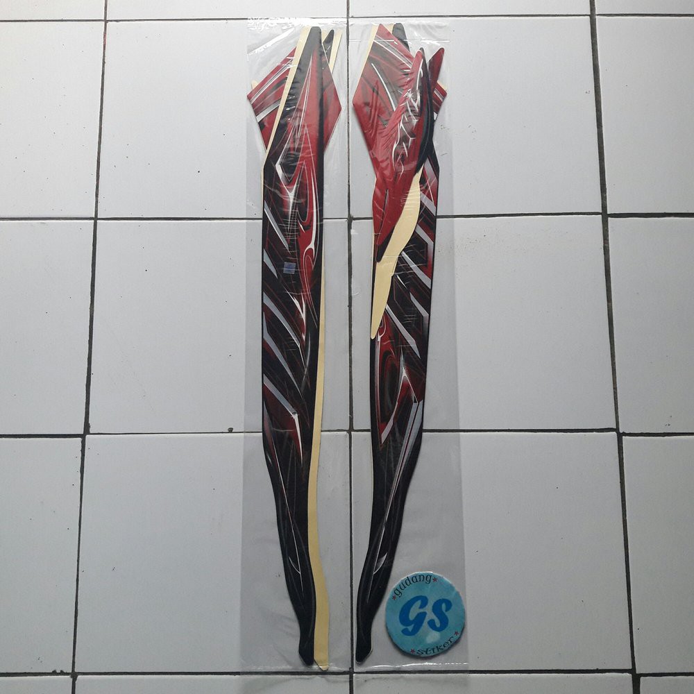 striping motor  mio soul 2011 merah