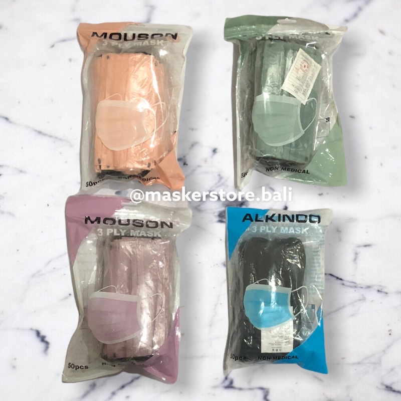 MASKER MOUSON NON MEDICAL 1 PACK ISI 50 PCS TEBEL BAHAN BAGUS MASKER DENPASAR BALI