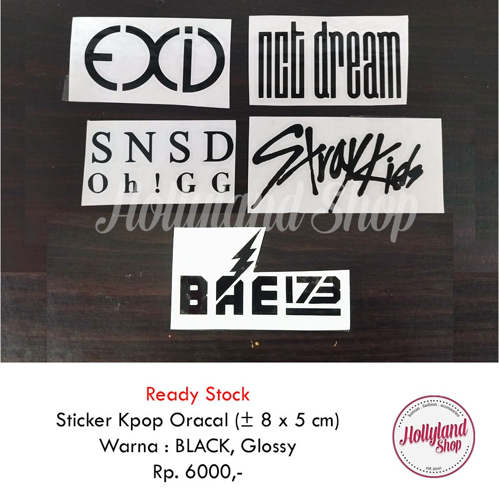 

Sticker Cutting BLACK GLOSSY (2pcs) NCT Dream SNSD Oh!GG Stray Kids BAE173 Unofficial