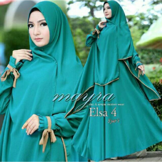 Gamis Polos Jersey Syari Set Elsa 4 Mayra