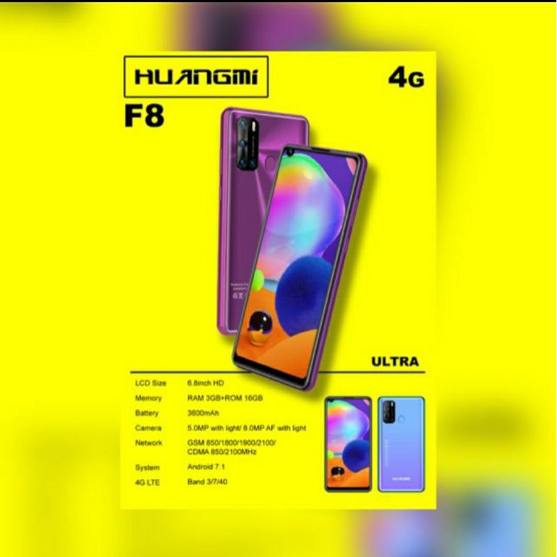 HP ANDROID 4G HUANGMI F8 ULTRA 6.8 INCH RAM 3GB ROM 16GB FINGER PRINT BATT TANAM GARANSI RESMI