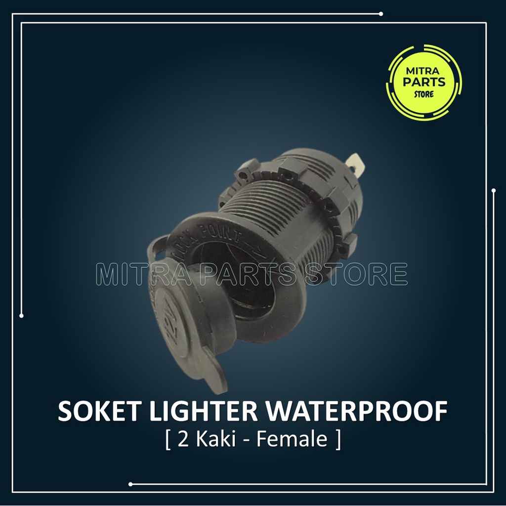 Socket Lighter Waterproof + Skun dan Karet Sekun 1 Paket Soket Lighter Motor Mobil Anti Air