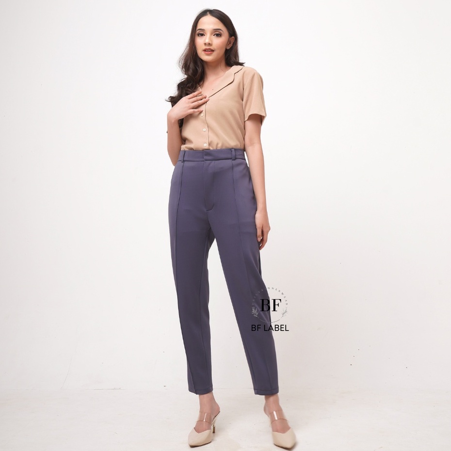 BF Label - Rhea Pants | Celana Kerja Wanita Basic Scuba Premium Size S M L XL