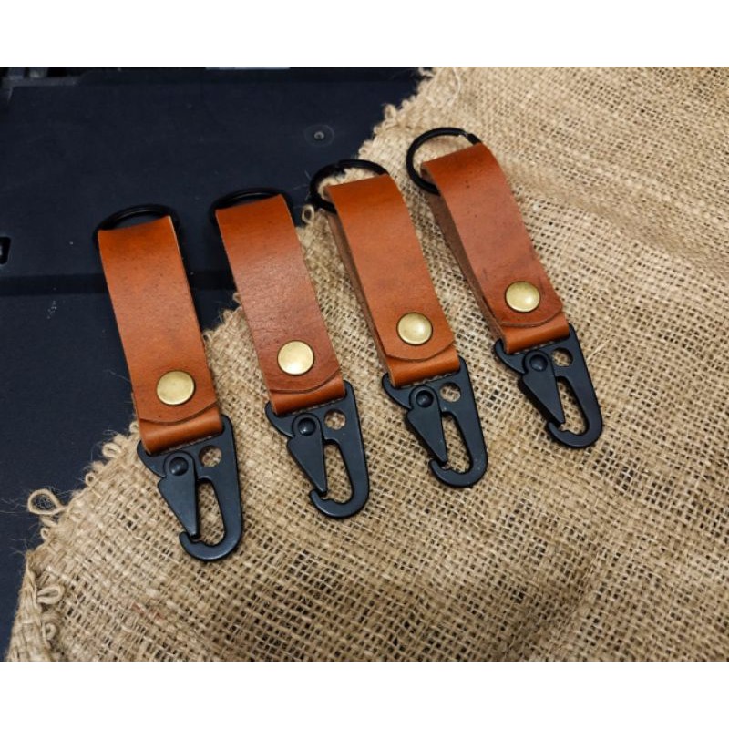 Keychain Leather Classic Full Kulit Sapi Asli