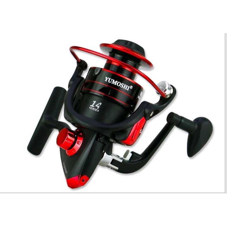 REEL YUMOSHI SPOOL ALUMINIUM BESI DM 1000-7000 SERIES RATIO 5.5:1 RED - Reel pancing laut murah kuat besar - Reel pancing laut - Reel pancing super kuat - Reel pancing laut kuat 30 kg - Ril pancing murah kuat - Ril pancing murah kuat - Ril pancing ori