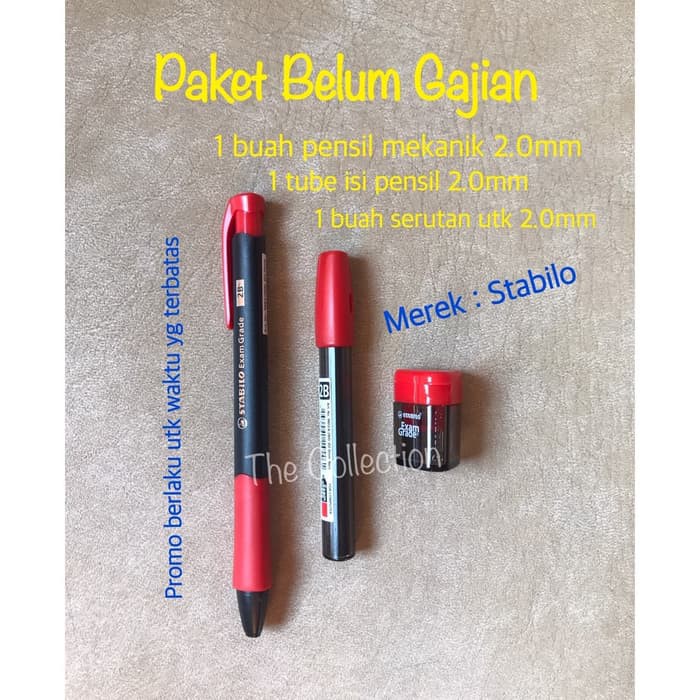 

PAKET PROMO 3 IN 1 Stabilo Pensil Mekanik 2mm exam grade 2B Refill