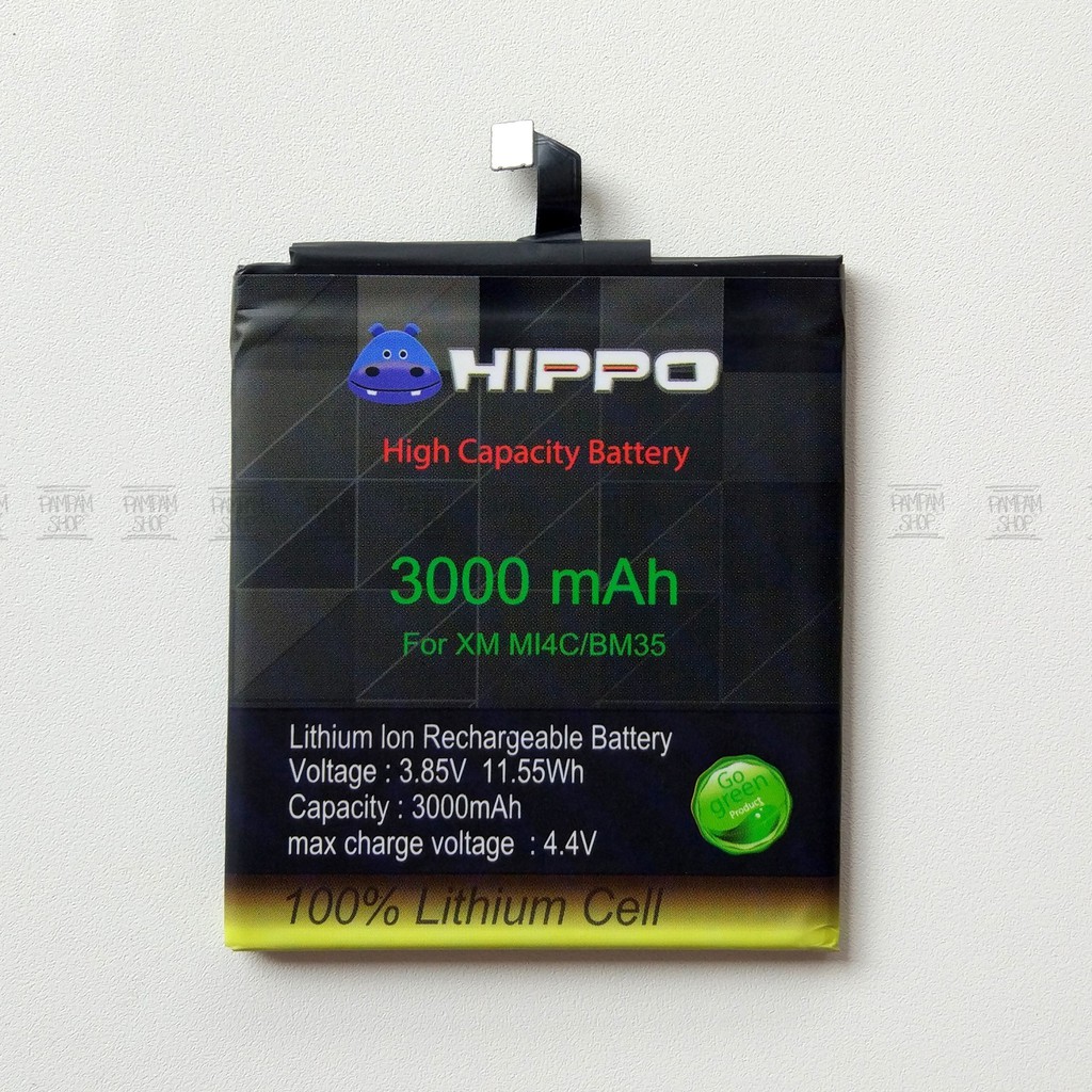 Baterai Hippo Double Power Original XiaoMi Mi4C Mi 4C BM35 Batre Batrai Battery Dual Handphone Hipo