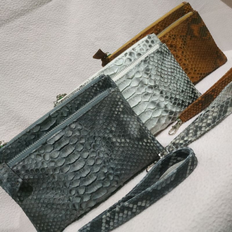 Tas asli kulit "ULAR" hand bag wanita / tas pesta / tas clutch