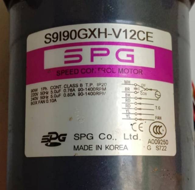 AC MOTOR GEARBOK SPG 220V-240 V 148RPM 90W