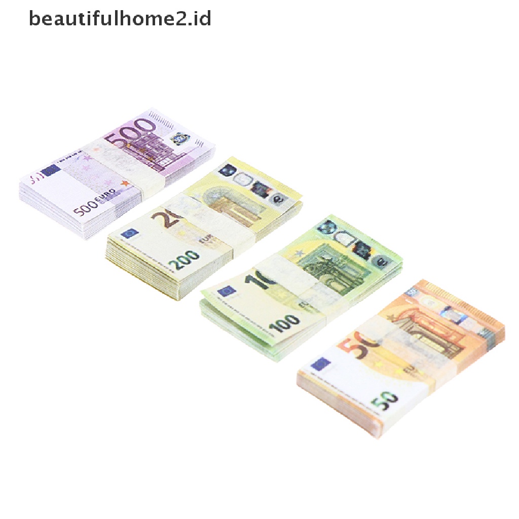 [beautifulhome2.id] 20Pcs/Set Dollhouse Pocket Euro Simulation Toy Banknote Mini Miniature Model ID