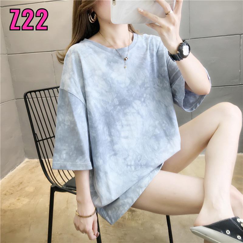 Oversize Tee Wanita Model Longgar Motif Tie Dye Z022