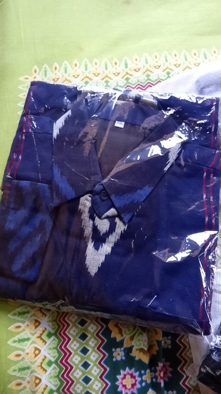 Raharja Kemeja Batik Pria Full Furing Bahan Tenun Troso Jepara