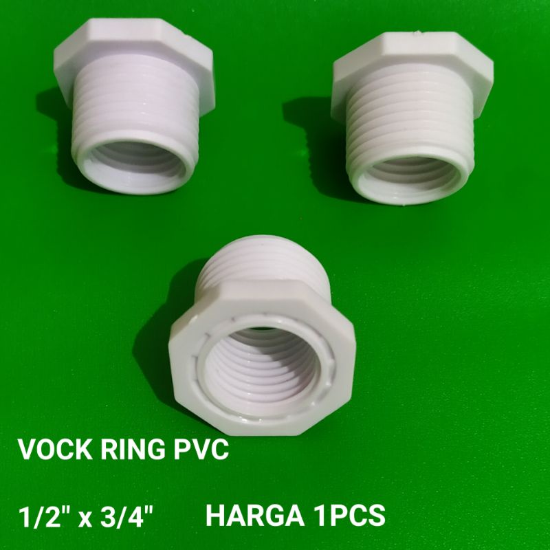 Vlok Ring Plastik PVC / Sambungan Keran Kran 1/2 inch ke 3/4 inch