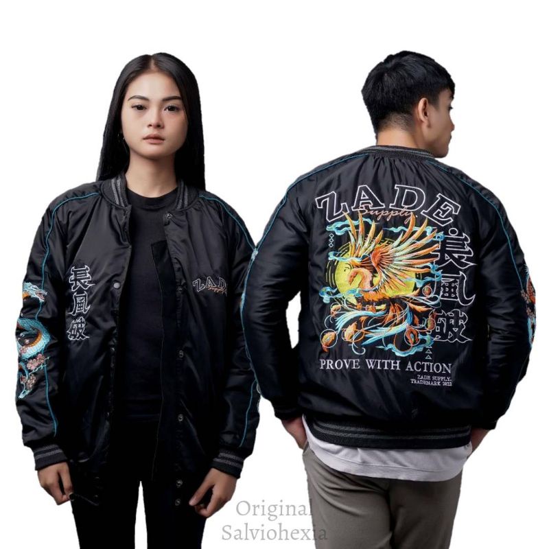 Bomber Sukajan Dragon Prove Zade - Jaket Pria Bomber Sukajan Varsity