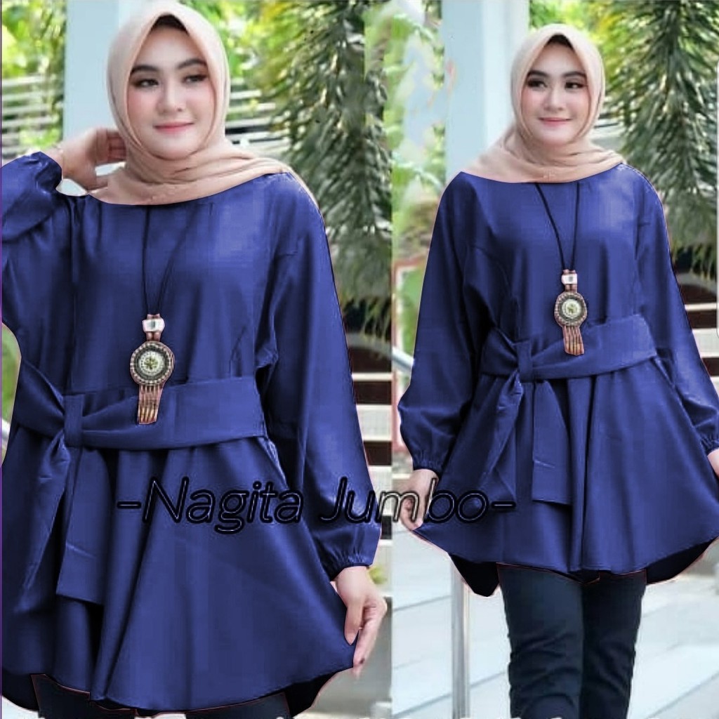 Nagita Jumbo Fit XL | Atasan Tunik Muslim Wanita TERMURAH