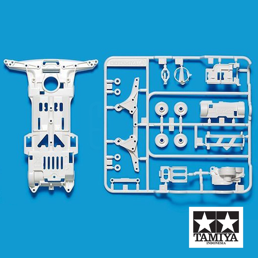 Rep Tamiya - Super II Chassis (White) / Chassis Super 2 (Mini 4WD)