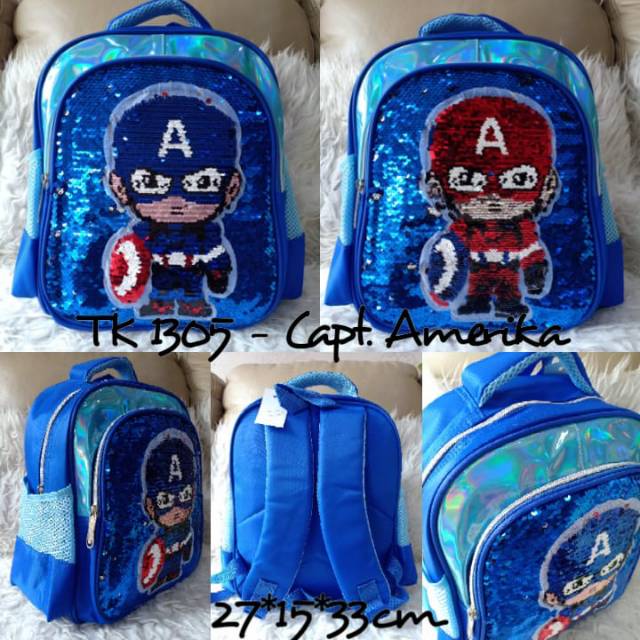 Tas ransel sequin karakter