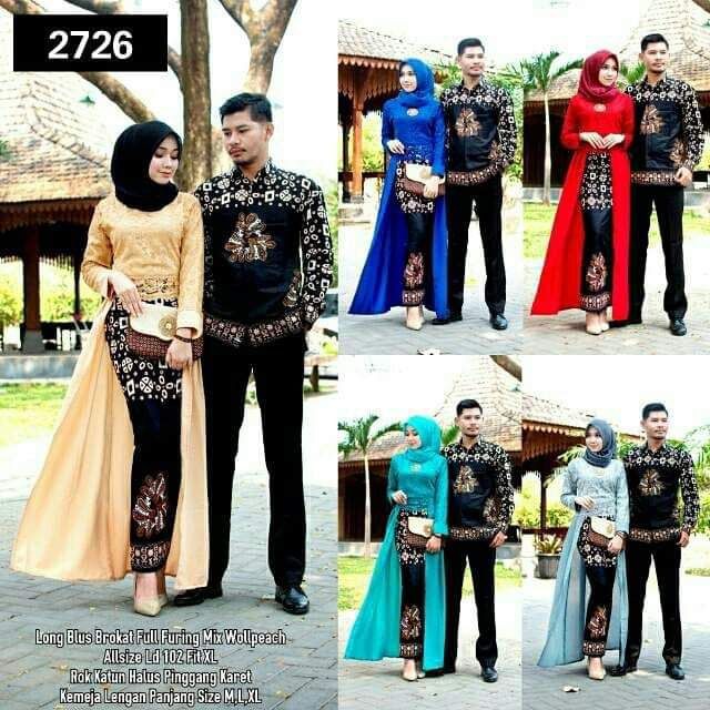 GROSIR BATIK COUPLE DRESS FURING MIX WOLPEACH