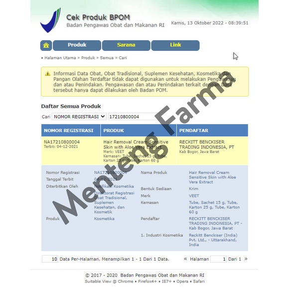 Veet Hair Removal Cream Sensitive 25 Gr - Perontok Bulu Kulit Sensitif