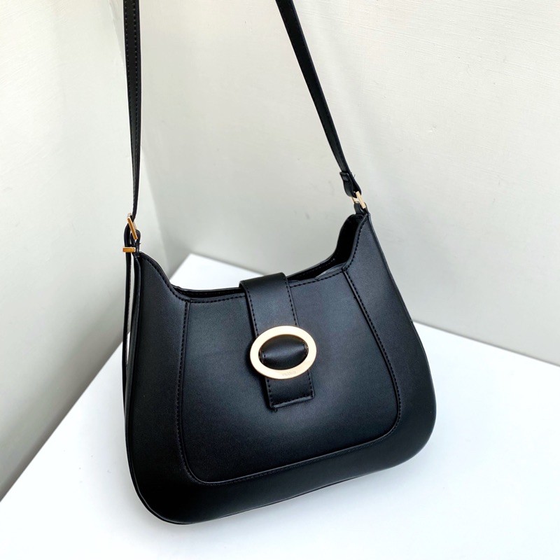 Top Handle Bag with Oval Buckle