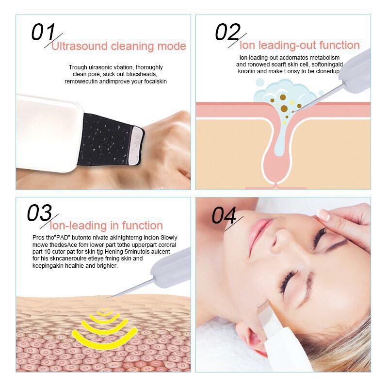 Face skin scrubber Pembersih wajah ultrasonic skin scrubber angkat kulit mati kerutan minyak wajah