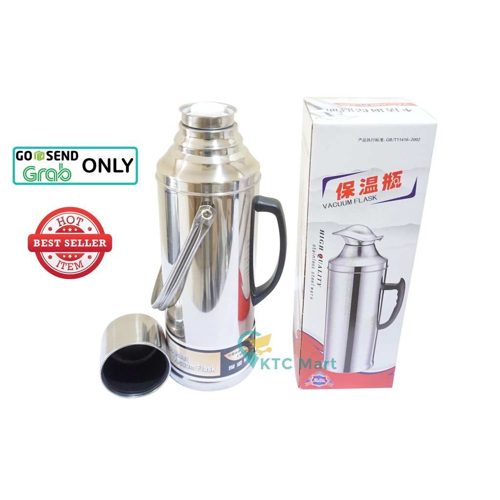 KTCmart - Termos Air Panas 2 Liter Stainless Steel / Termos Kopi Tahan Panas Termos Anti Panas Tahan Lama