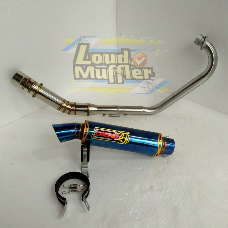Knalpot Racing DaengSai4 Blue PNP Untuk Motor CBR, R15, CB 150 R, Vixion, Verza, Byson, Xabre, Sonic