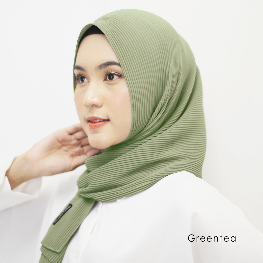 Beli 5 Gratis 1 Pashmina Plisket Cerutty Premium 180 x 75 cm-Greentea