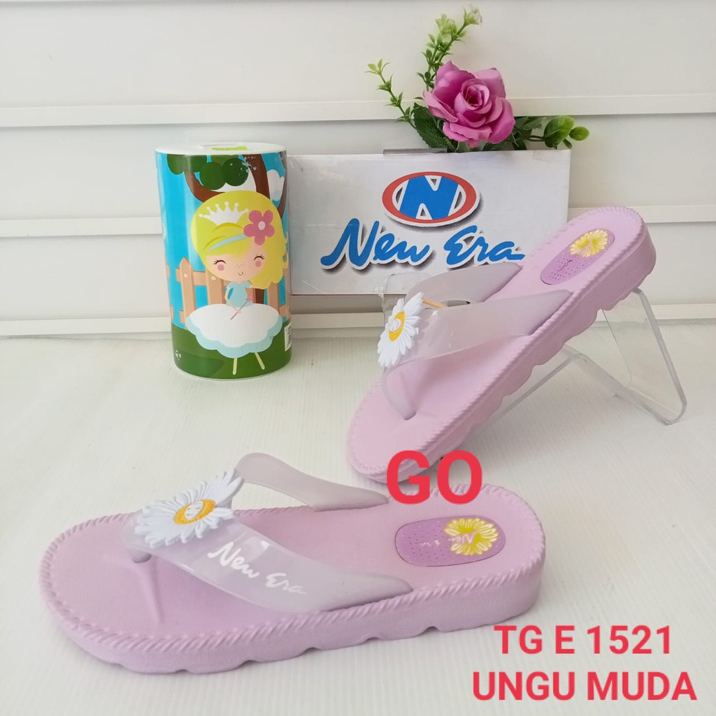 gof NEW ERA TG E 1521 Sandal Japit Sun Flower Anak Perempuan Sendal karet Anti Slip Original