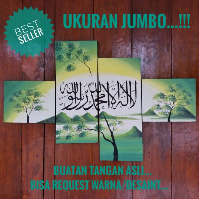 Lukisan kaligrafi pemandangan ukuran jumbo