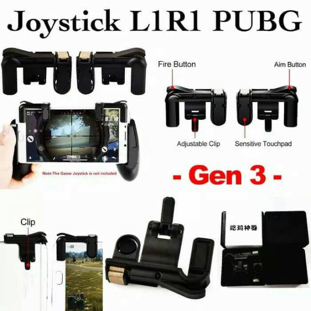 Gen 3 Mobile Fire Button L1R1 Free Aim Shoot Trigger Gaming Console