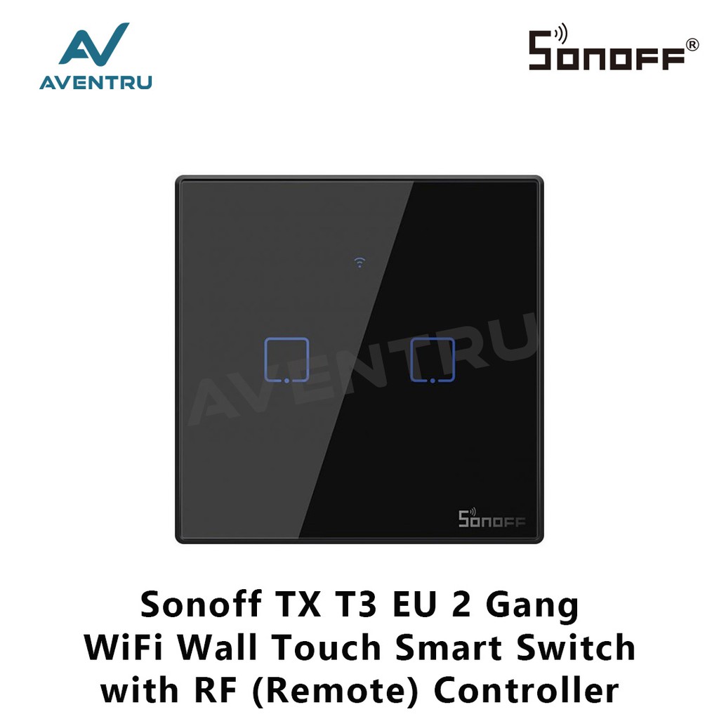 Sonoff touch TX T3 EU 2Gang WiFi &amp; RF 433Mhz Wall Touch Smart Switch