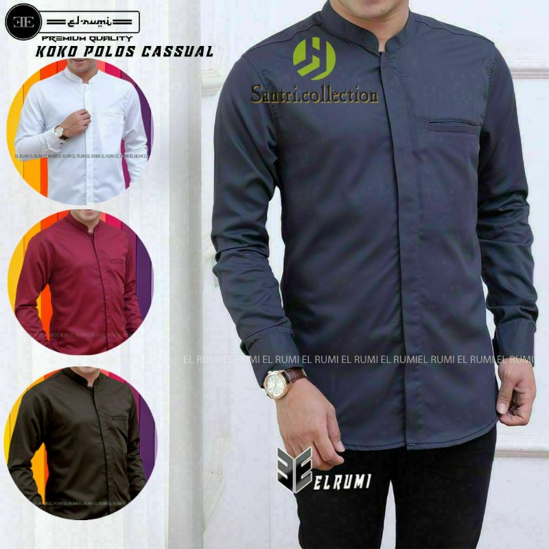 Atasan muslim pria koko el-rumi koko polos koko Rabbani Fashion muslim pria Atasan pria terlaris