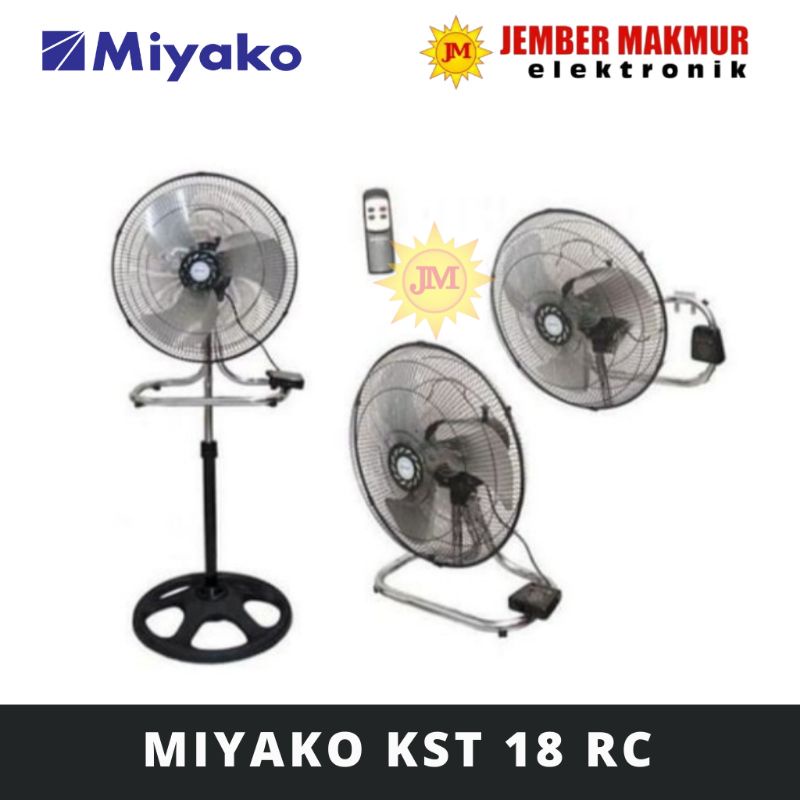 MIYAKO 3 IN 1 KST18RC REMOTE BALING STAINLESS Kipas angin miyako 18inch remote 3in1 besi KST 18RC / KST18RC 18&quot; 18 .