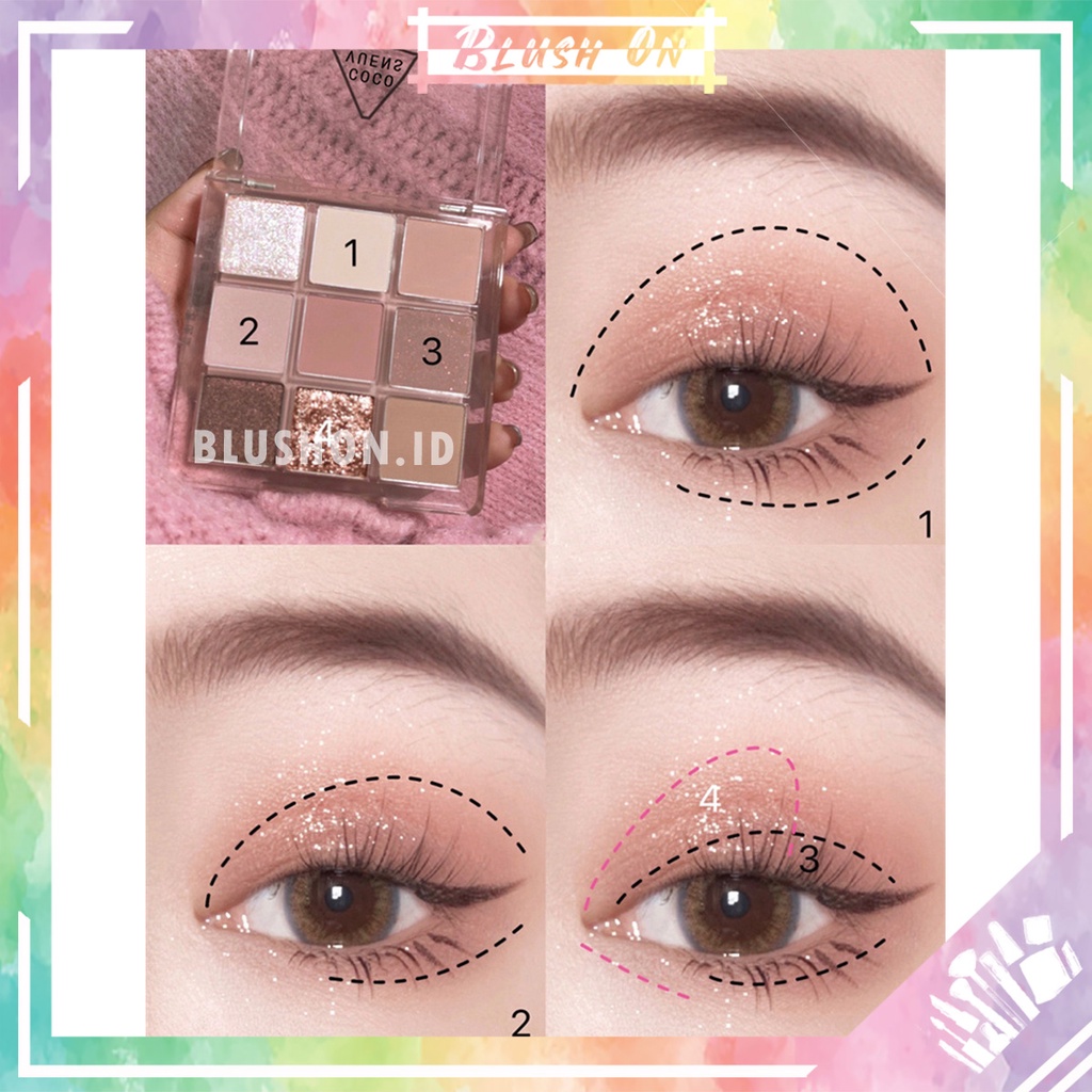 Dikalu Coco Venus Eyeshadow Glitter Matte 9 Color Waterproof Pigmented Pallete DK01