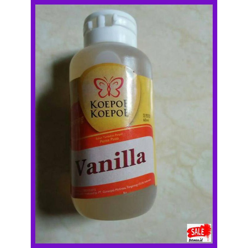 

RISAPE- PASTA/FLAVORING VANILLA+KOEPOE KOEPOE 60ML+UNTUK MINUMAN DAN ROTI/KUE -ASLIII.