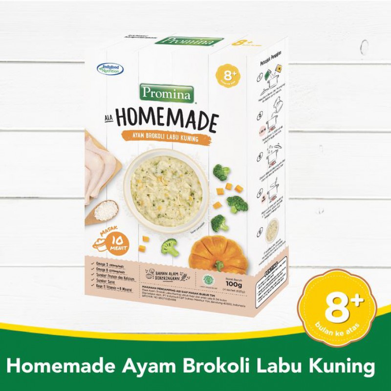 Promina Homemade Bubur Ayam Brokoli Labu Kuning 8m+ - 100gr