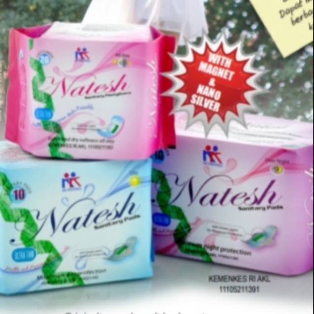 SANITARY PAD PEMBALUT WANITA ORIGINAL NATESH DAY, NATESH NIGHT, NATESH PANTYLINER
