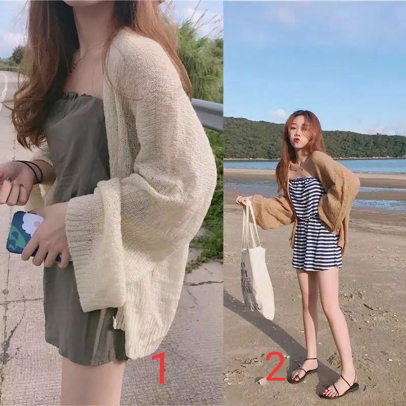 cardigan lengan panjang wanita longgar