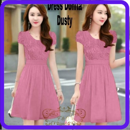 Baju mini dress pesta brukat simple casual dress wanita korea korean dress style pendek simple mewah