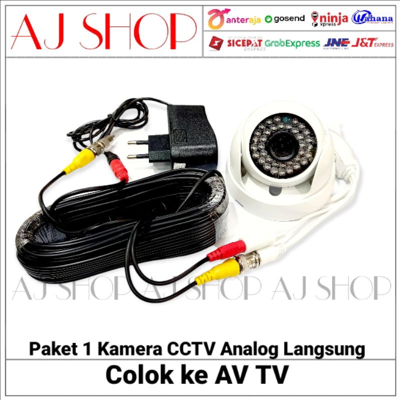 Paket CCTV 1Ch 1 Kamera Analog Siap Pakai Langsung Colok ke AV Input TV / Monitor