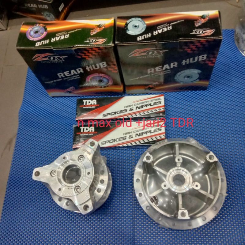TROMOL SET ZOX RACING ORIGINAL N MAX OLD/ SET DEPAN BELAKANG PLUS JARI-JARI TDR RACING ORIGINAL