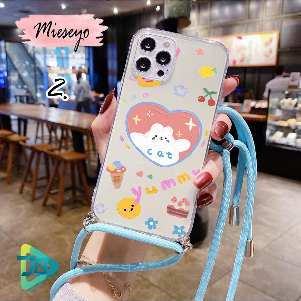 Softcase Slingcase Lanyard Bening MIESEYO Oppo A1k A3s A5s A7 A12 A11k F9 A15 A52 A72 A92 JB4154