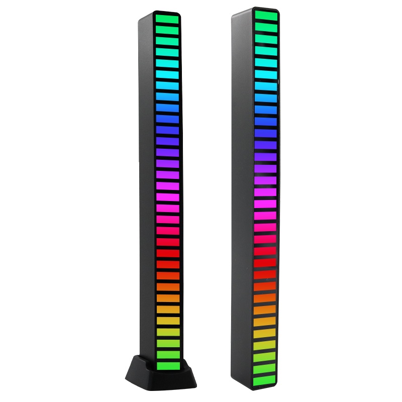 LED RGB Voice Control Audio Band Spectrum Music Play Colorful Indicator Pickup Light