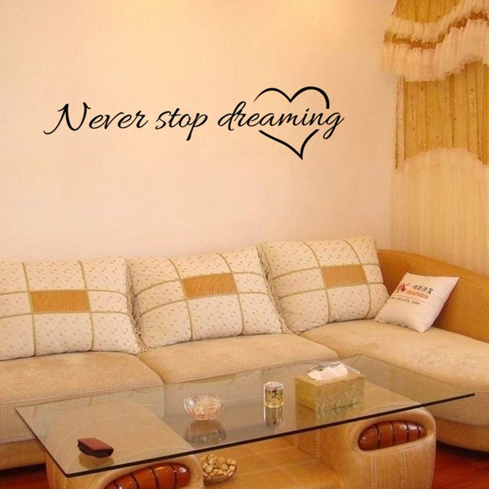 Wall Decal - Stiker Dinding &quot;NEVER STOP DREAMING&quot;