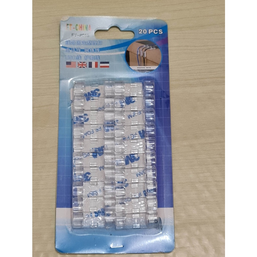 Klip Kabel Organizer Cable Clip 20 PCS - FT-8018 - CARPRIE