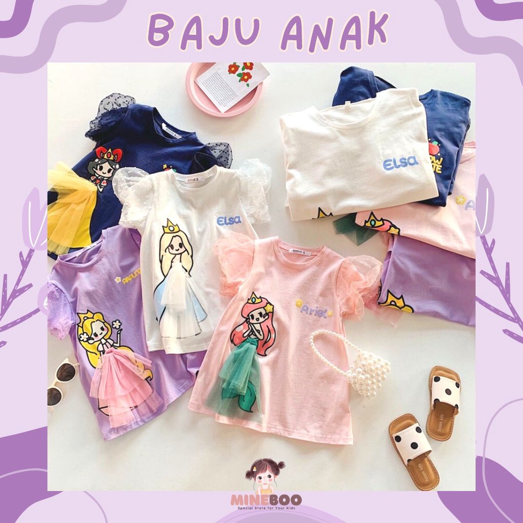 minieboo PRINCESS PUFF EBV Baju Dress Anak Perempuan Import