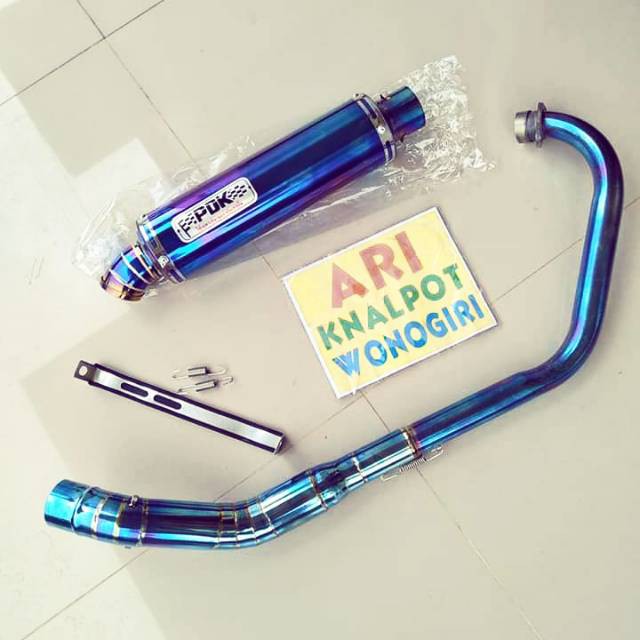 Knalpot pdk blue for satria fu. Vixion. Tiger. Sonic. Cbr. Cb old