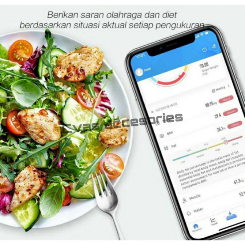 Timbangan Badan Digital Body Fat Monitor With App Smart Weight Scale /Timbangan Pintar ( SO Light )