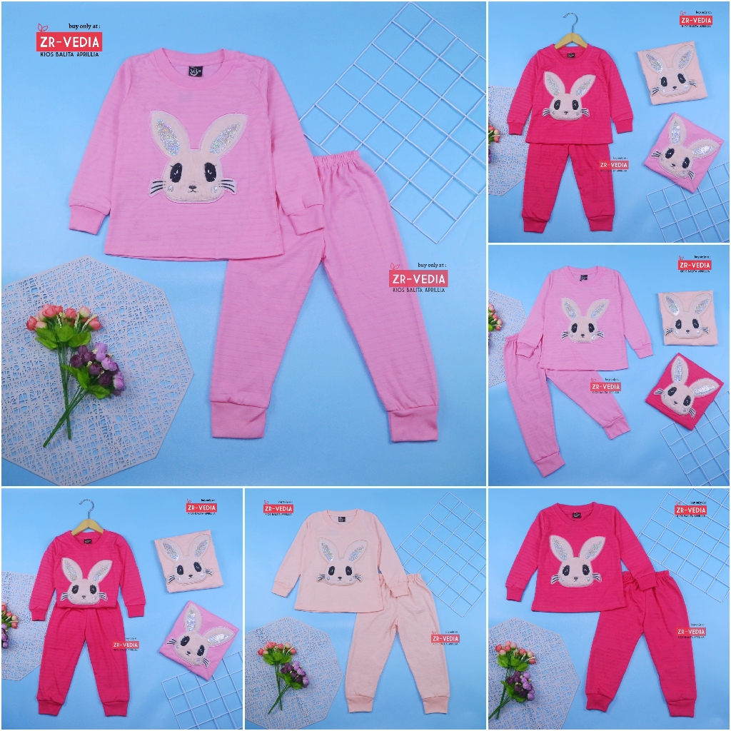 Set Bunny Kids uk bayi-10 Tahun / EXPORT PREMIUM Setelan Karakter Anak Perempuan Piyama Baju Tidur